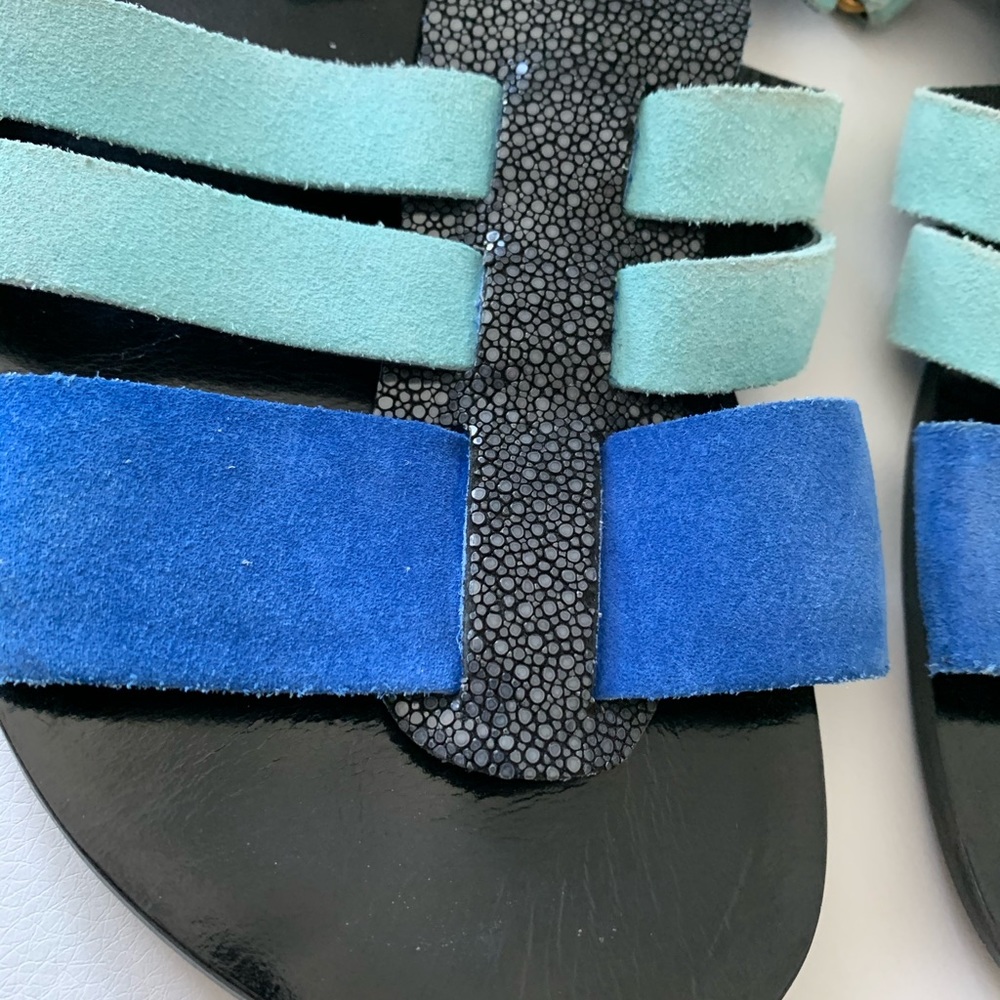 Balenciaga cobalt blue/aqua blue sandals size 37 - Picture 2 of 5